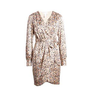 NWT LEITH - Floral Satin Wrap Dress